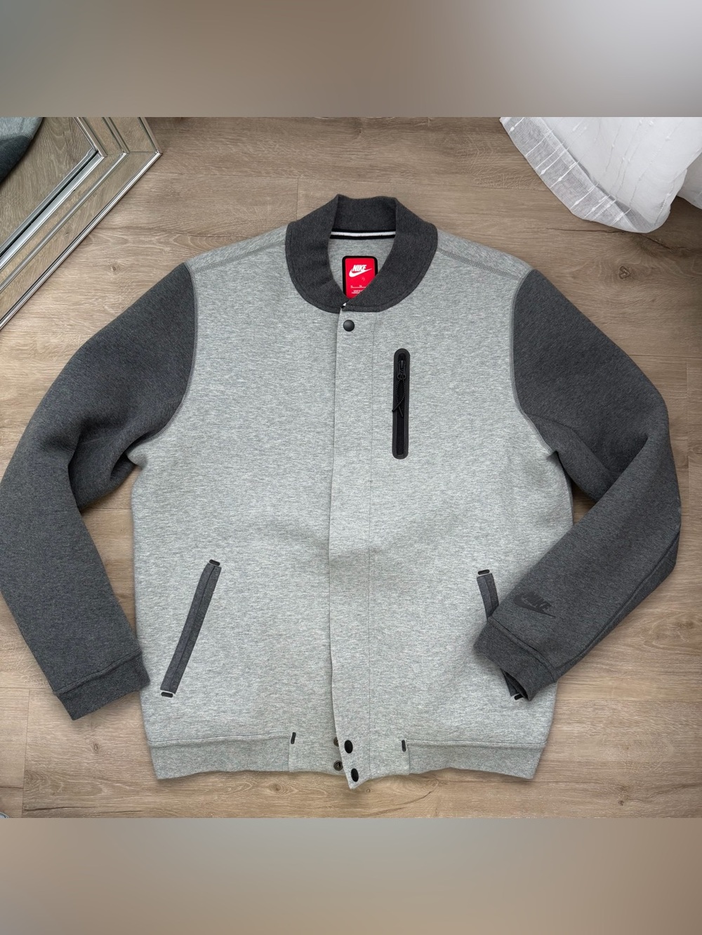 Nike Men's Dark Grey Tech Varsity Jacket
